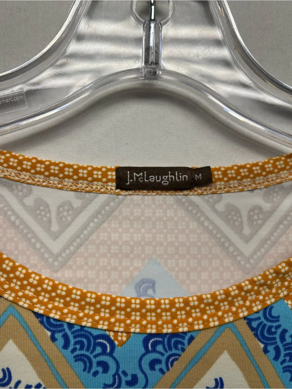 J.McLaughlin Chevron Print Long Sleeve Top - Blue & Gold